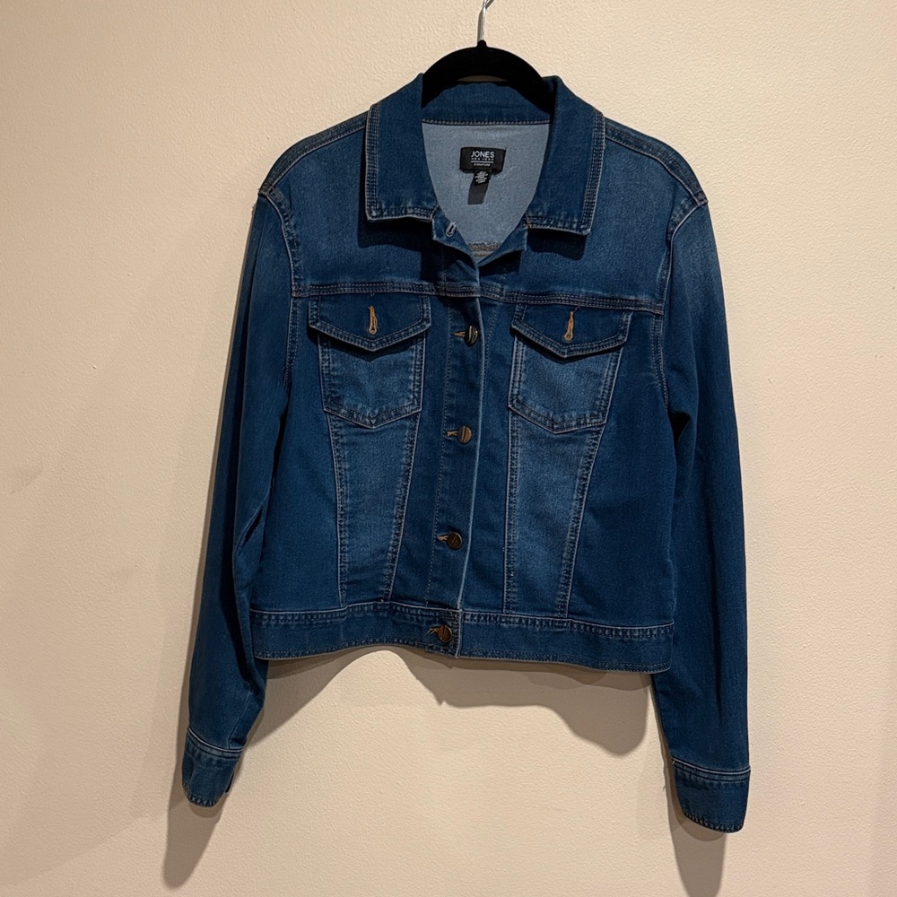 Jones New York Dark Blue Jean Jacket Vintage Americana Western Core Cowboy chic
